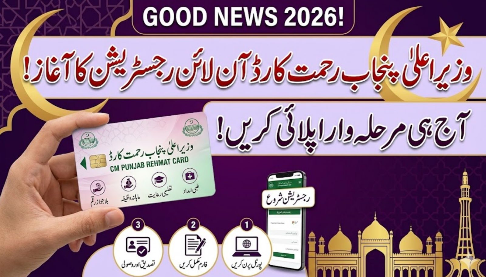 CM Punjab Rehmat Card Online Registration